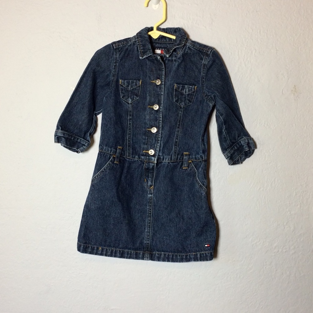 Tommy Hilfiger Vintage Girls 4T Blue Denim Jean Dress
